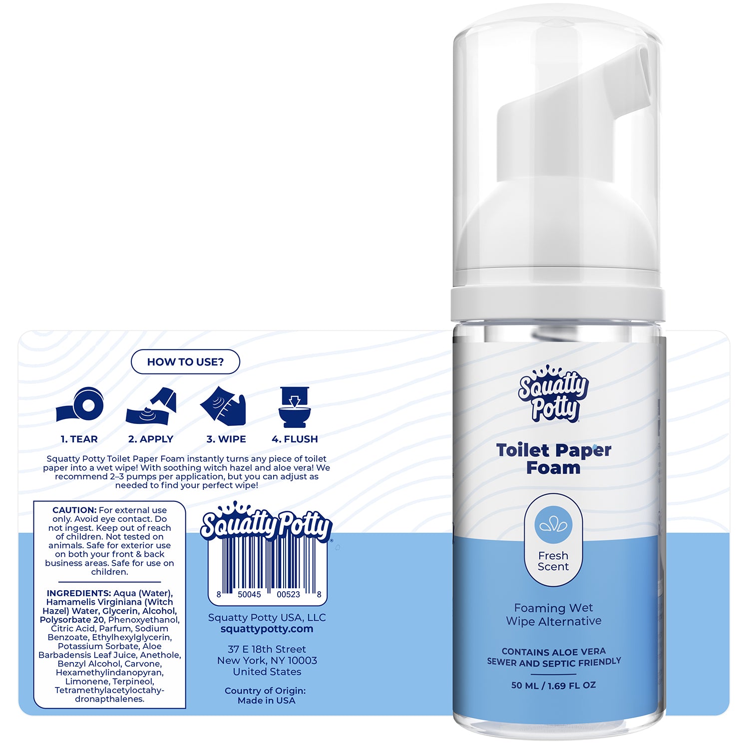 Toilet Paper Foam Instant Wet Wipe 2 Pack